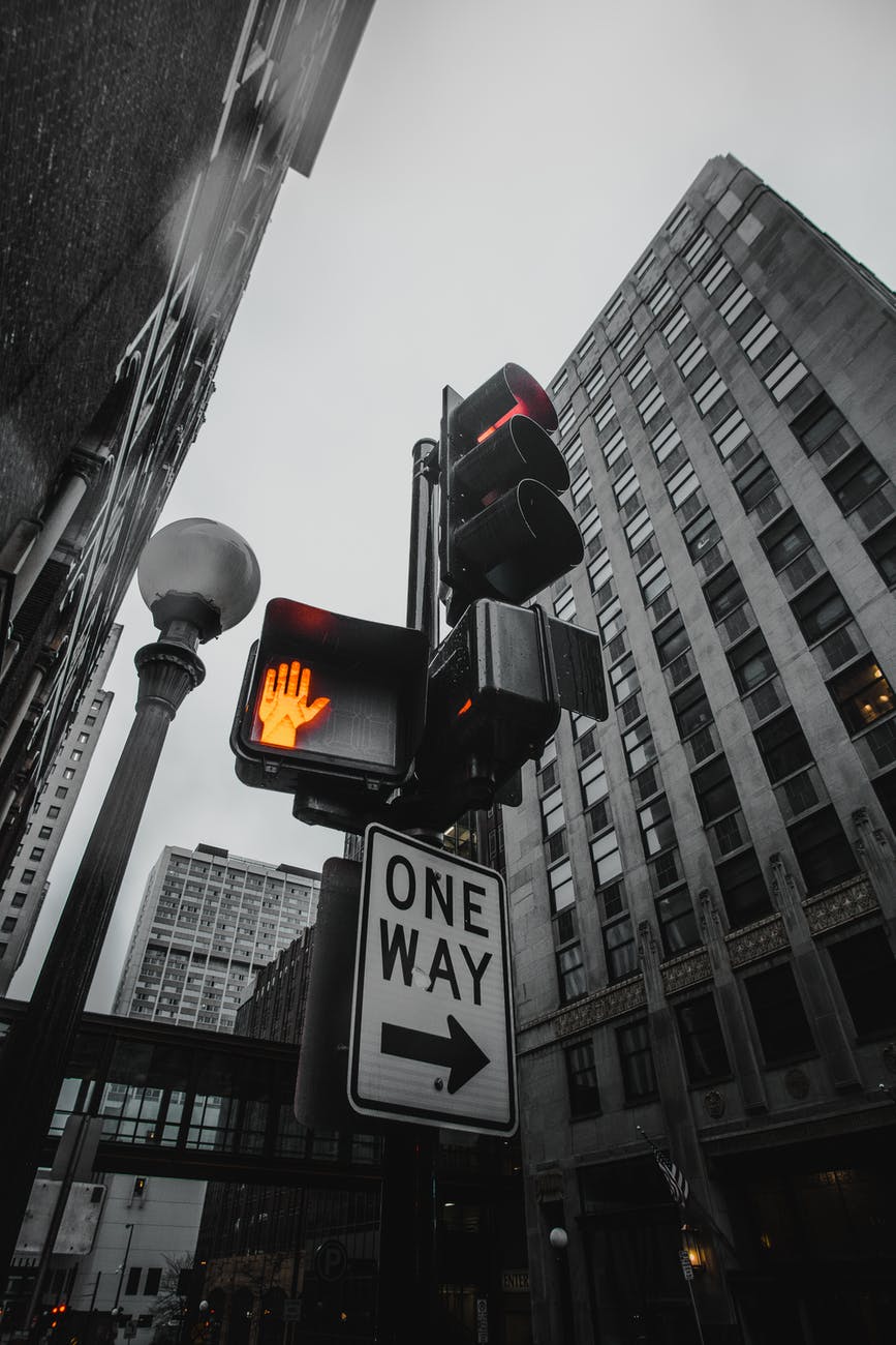 low angle photography of traffic lights